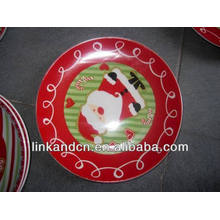 Haonai 2014 red pretty decal ceramic gift artwork plate